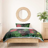 Meri Kirihimete New Zealand Bedding Set Piwakawaka Koru Fern Mix Pohutukawa - Polynesian Pride