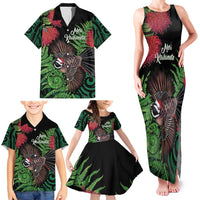 Meri Kirihimete New Zealand Family Matching Tank Maxi Dress and Hawaiian Shirt Piwakawaka Koru Fern Mix Pohutukawa - Polynesian Pride