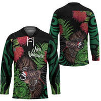 Meri Kirihimete New Zealand Hockey Jersey Piwakawaka Koru Fern Mix Pohutukawa LT14 - Polynesian Pride