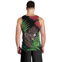 Meri Kirihimete New Zealand Men Tank Top Piwakawaka Koru Fern Mix Pohutukawa - Polynesian Pride