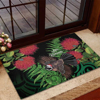 Meri Kirihimete New Zealand Rubber Doormat Piwakawaka Koru Fern Mix Pohutukawa - Polynesian Pride