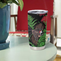 Meri Kirihimete New Zealand Tumbler Cup Piwakawaka Koru Fern Mix Pohutukawa - Polynesian Pride