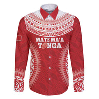 Custom Tonga Mate Maa Family Matching Off The Shoulder Long Sleeve Dress and Hawaiian Shirt Go Champions Tongan Ngatu - Red