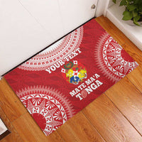 Custom Tonga Mate Maa Rubber Doormat Go Champions Tongan Ngatu - Red