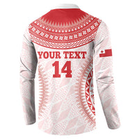 Custom Tonga Mate Maa Button Sweatshirt Go Champions Tongan Ngatu - White