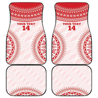 Custom Tonga Mate Maa Car Mats Go Champions Tongan Ngatu - White