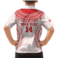 Custom Tonga Mate Maa Family Matching Mermaid Dress and Hawaiian Shirt Go Champions Tongan Ngatu - White