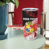 Personalised Mate Maa Tonga XIII Tumbler Cup Tongan Kupesi Ngatu - Rugby Style