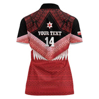 Custom Mate Maa Tonga XIII Women Polo Shirt Tongan Kupesi Ngatu - Rugby Style LT14 - Polynesian Pride