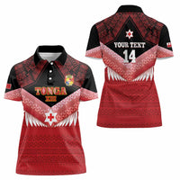 Custom Mate Maa Tonga XIII Women Polo Shirt Tongan Kupesi Ngatu - Rugby Style LT14 - Polynesian Pride