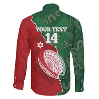 Custom Tonga And Australia Rugby Family Matching Off Shoulder Maxi Dress and Hawaiian Shirt Mate Maa Tongan Ngatu Mix Kangaroos Aboriginal