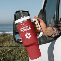 Tonga And Australia Rugby Tumbler With Handle Mate Maa Tongan Ngatu Mix Kangaroos Aboriginal