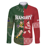 Custom Mate Maa Tonga And Kangaroo Australia Family Matching Puletasi and Hawaiian Shirt Tongan Kupesi Mix Aboriginal Art