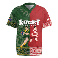Custom Mate Maa Tonga And Kangaroo Australia Rugby Jersey Tongan Kupesi Mix Aboriginal Art