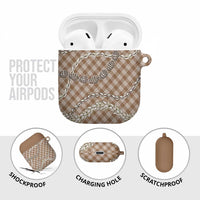 Brown Aloha Hawaii Shell Lei AirPods Case Palaka Hebrew Cone Honey Cowrie Elegant Curves - Polynesian Pride