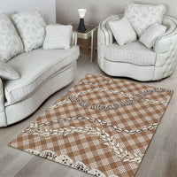 Brown Aloha Hawaii Shell Lei Area Rug Palaka Hebrew Cone Honey Cowrie Elegant Curves - Polynesian Pride