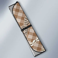 Brown Aloha Hawaii Shell Lei Auto Sun Shade Palaka Hebrew Cone Honey Cowrie Elegant Curves - Polynesian Pride