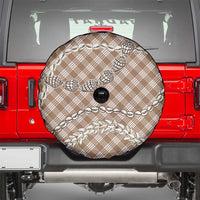 Brown Aloha Hawaii Shell Lei Spare Tire Cover Palaka Hebrew Cone Honey Cowrie Elegant Curves - Polynesian Pride