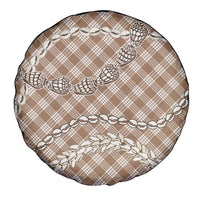 Brown Aloha Hawaii Shell Lei Spare Tire Cover Palaka Hebrew Cone Honey Cowrie Elegant Curves - Polynesian Pride