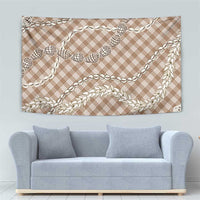 Brown Aloha Hawaii Shell Lei Tapestry Palaka Hebrew Cone Honey Cowrie Elegant Curves - Polynesian Pride