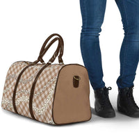 Brown Aloha Hawaii Shell Lei Travel Bag Palaka Hebrew Cone Honey Cowrie Elegant Curves - Polynesian Pride