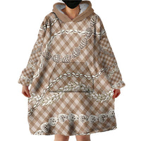 Brown Aloha Hawaii Shell Lei Wearable Blanket Hoodie Palaka Hebrew Cone Honey Cowrie Elegant Curves LT14 - Polynesian Pride