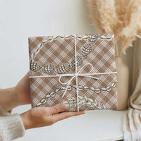 Brown Aloha Hawaii Shell Lei Wrapping Paper Palaka Hebrew Cone Honey Cowrie Elegant Curves - Polynesian Pride