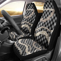Black Aloha Hawaii Shell Lei Car Seat Cover Palaka Hebrew Cone Honey Cowrie Elegant Curves - Polynesian Pride