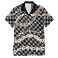 Black Aloha Hawaii Shell Lei Family Matching Long Sleeve Bodycon Dress and Hawaiian Shirt Palaka Hebrew Cone Honey Cowrie Elegant Curves LT14 Dad's Shirt - Short Sleeve Black - Polynesian Pride