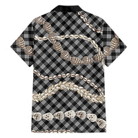 Black Aloha Hawaii Shell Lei Family Matching Short Sleeve Bodycon Dress and Hawaiian Shirt Palaka Hebrew Cone Honey Cowrie Elegant Curves LT14 - Polynesian Pride