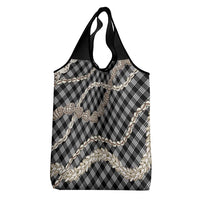 Black Aloha Hawaii Shell Lei Grocery Bag Palaka Hebrew Cone Honey Cowrie Elegant Curves - Polynesian Pride