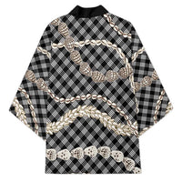 Black Aloha Hawaii Shell Lei Kimono Palaka Hebrew Cone Honey Cowrie Elegant Curves - Polynesian Pride