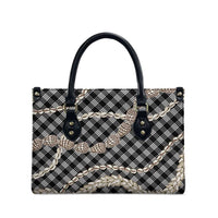 Black Aloha Hawaii Shell Lei Leather Bag Palaka Hebrew Cone Honey Cowrie Elegant Curves - Polynesian Pride