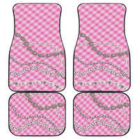 Pink Aloha Hawaii Shell Lei Car Mats Palaka Hebrew Cone Honey Cowrie Elegant Curves - Polynesian Pride