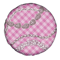 Pink Aloha Hawaii Shell Lei Spare Tire Cover Palaka Hebrew Cone Honey Cowrie Elegant Curves - Polynesian Pride