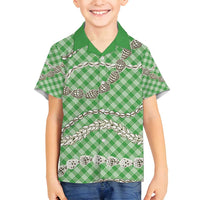 Green Aloha Hawaii Shell Lei Family Matching Tank Maxi Dress and Hawaiian Shirt Palaka Hebrew Cone Honey Cowrie Elegant Curves - Polynesian Pride