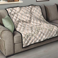 Beige Aloha Hawaii Shell Lei Quilt Palaka Hebrew Cone Honey Cowrie Elegant Curves - Polynesian Pride