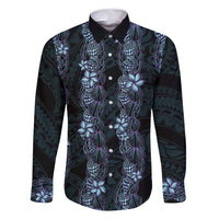 Purple Paradise Hawaii Shell Lei Family Matching Off Shoulder Short Dress and Hawaiian Shirt Hawaiian Sunrise Shell Hebrew Cone Plumeria - Polynesian Pride