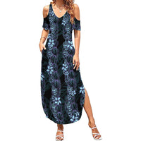 Purple Paradise Hawaii Shell Lei Family Matching Summer Maxi Dress and Hawaiian Shirt Hawaiian Sunrise Shell Hebrew Cone Plumeria LT14 Mom's Dress Purple - Polynesian Pride