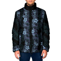 Purple Paradise Hawaii Shell Lei Padded Jacket Hawaiian Sunrise Shell Hebrew Cone Plumeria - Polynesian Pride