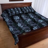 Purple Paradise Hawaii Shell Lei Quilt Bed Set Hawaiian Sunrise Shell Hebrew Cone Plumeria - Polynesian Pride