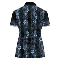 Purple Paradise Hawaii Shell Lei Women Polo Shirt Hawaiian Sunrise Shell Hebrew Cone Plumeria LT14 - Polynesian Pride