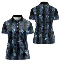 Purple Paradise Hawaii Shell Lei Women Polo Shirt Hawaiian Sunrise Shell Hebrew Cone Plumeria LT14 - Polynesian Pride