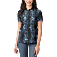 Purple Paradise Hawaii Shell Lei Women Polo Shirt Hawaiian Sunrise Shell Hebrew Cone Plumeria LT14 - Polynesian Pride