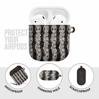 Black and Beige Hawaii Shell Lei AirPods Case Hawaiian Sunrise Shell Hebrew Cone Plumeria - Polynesian Pride