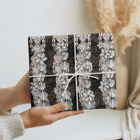 Black and Beige Hawaii Shell Lei Wrapping Paper Hawaiian Sunrise Shell Hebrew Cone Plumeria - Polynesian Pride