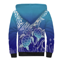 Polynesia Sea Turtle Sherpa Hoodie Happy Valentine Day Polynesian - Dark Cyan LT14 - Polynesian Pride