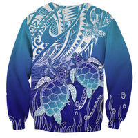 Polynesia Sea Turtle Sweatshirt Happy Valentine Day Polynesian - Dark Cyan LT14 - Polynesian Pride