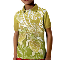 Polynesia Sea Turtle Kid Polo Shirt Happy Valentine Day Polynesian - Gold LT14 Kid Gold - Polynesian Pride