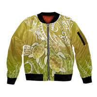 Polynesia Sea Turtle Sleeve Zip Bomber Jacket Happy Valentine Day Polynesian - Gold LT14 Unisex Gold - Polynesian Pride